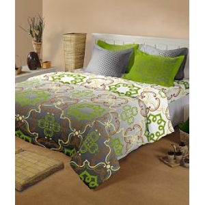  Raymond Green Cotton Double Bedsheet With Four Pillow Covers