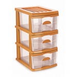 Cello Storage cabinet Organiser-3 Dark Beige/ Transparent